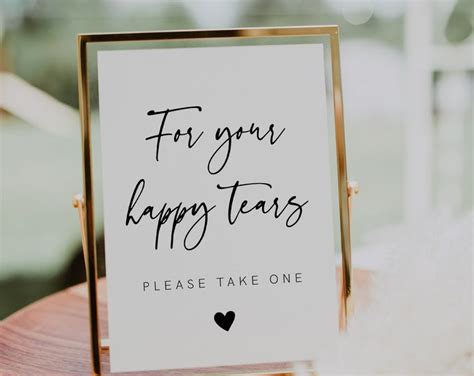 For Your Happy Tears Sign Template Wedding Tissues Sign Happy Tears