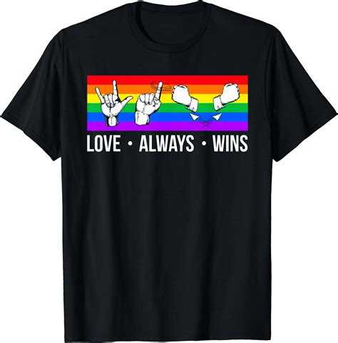 Love Always Wins Asl Shirt Deaf Awareness Gay Pride Lgbt T Shirt Walmart