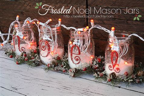 Frosted Noel Mason Jars | Yesterday On Tuesday