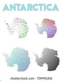 Antarctica Polygonal Map Mosaic Style Maps Stock Vector Royalty Free