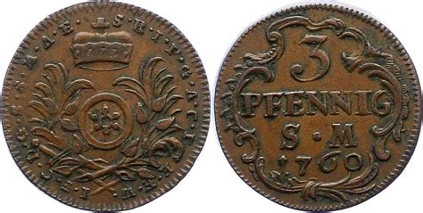 Mainz Erzbistum Pfennig Johann Friedrich Karl Graf Von Ostein