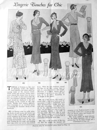 Lingerie Touches For Frocks 1932 The Dreamstress