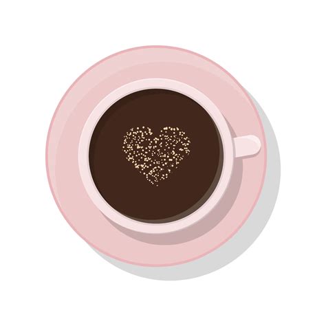 Mug With A Drink Top View Hot Chocolate Or Coffee Vector Art At Vecteezy
