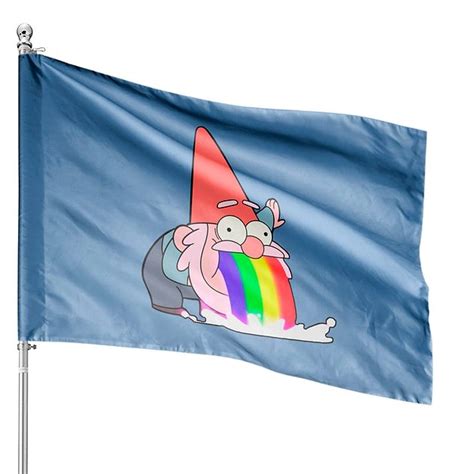 Gnome Puking Rainbows Gravity Falls House Flags