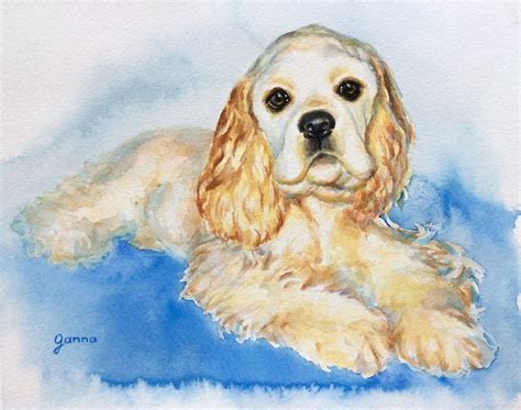 Body Spainiel Hund Aquarellmalerei Portrait Von Ganna Kunstnet