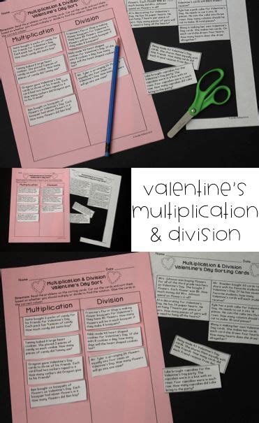 Valentine S Day Multiplication And Division Word Problem Sort