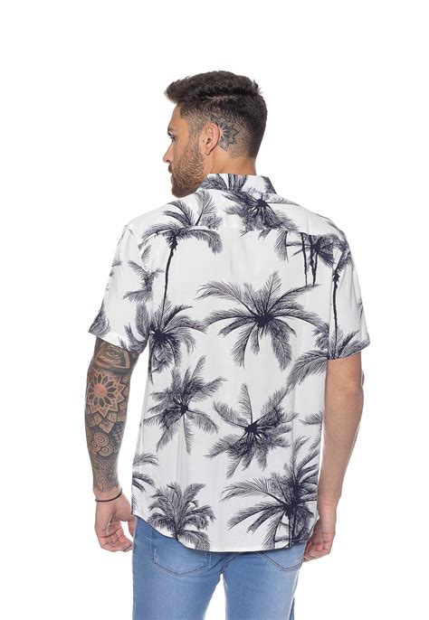 Camisa Masculina Estampada Manga Curta Crocker