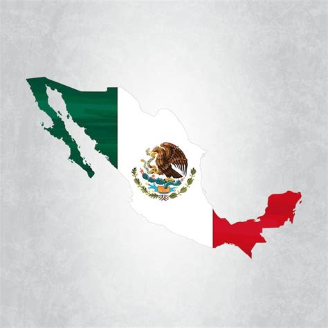 Premium Vector Mexico Map With Flag