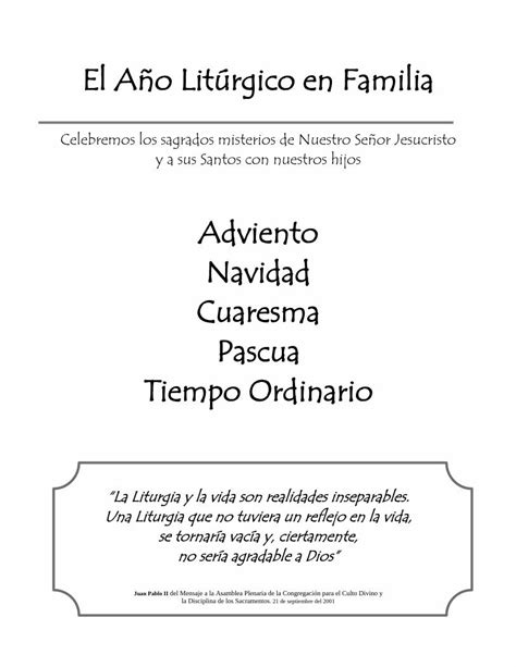 Pdf El A O Lit Rgico En Familia Nobispacem Fuimos