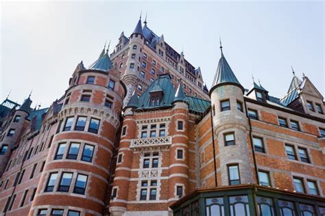 Quebec City Canada Hotel Chateau Frontenac Castle Stock Photo - Image ...