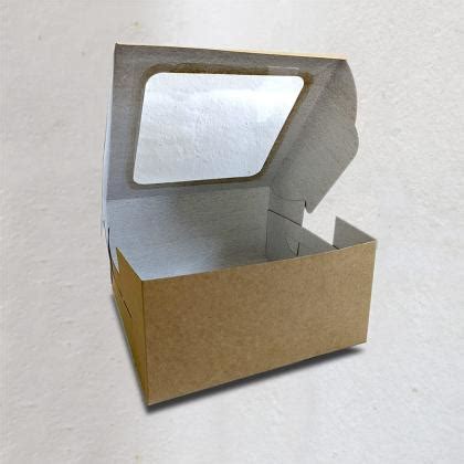 OUT OF THE PACK Cake Box With Window Thick Kraft Paper Box Flat