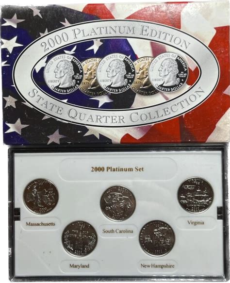 2000 P U S Platinum Edition State Quarter Collection 5 Platinum