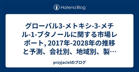 グローバル3 メトキシ 3 メチル 1 ブタノールに関する市場レポート 2017年 2028年の推移と予測、会社別、地域別、製品別