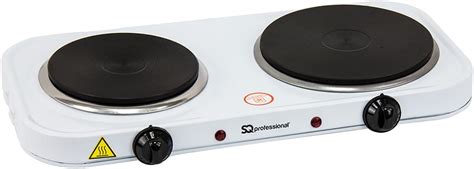 Quest 35250 Electric Twin Hot Plate Control 1000W 1500W Hobs 5 Temperature Settings Portable