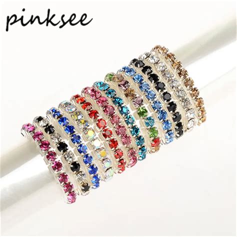 Pinksee Mix 12pcslot Crystal Rhinestone Finger Rings For Women