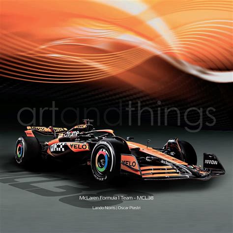 Mclaren F1 Car Poster 2024 Mcl38 Lando Norris Oscar Piastri Wall Art