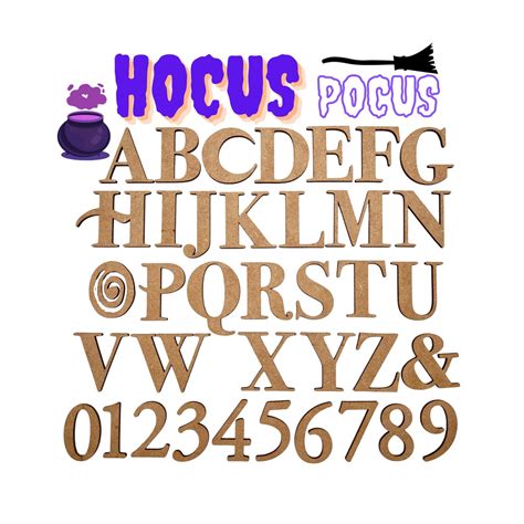 Fuente Hocus Pocus Letras De Madera Letras Cortadas Con Láser