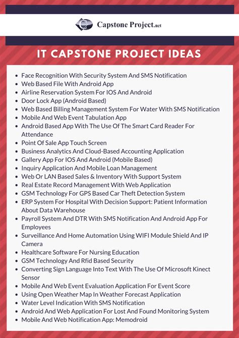 Look Through This List Of It Capstone Project Ideas And Use Them If You