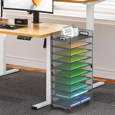 Snapklik Samstar 10 Tier File Organizer Beside Desk Rolling File