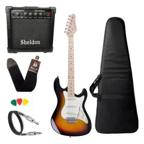 Kit Guitarra Strinberg Sts100 Strato Amplificador Completo Loja De