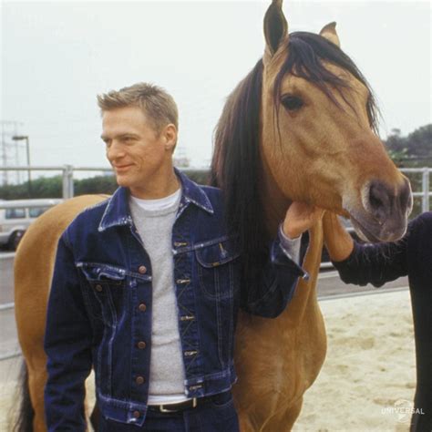 Bryan Adams posing with Donner, the Kiger Mustang who DreamWorks ...