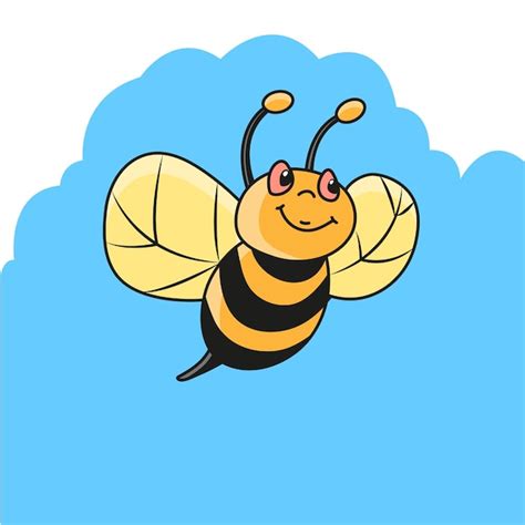 Ilustración de abeja vector de abeja dibujo de abeja Vector Premium