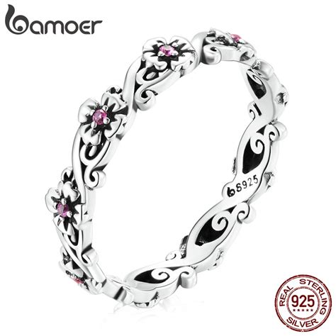 Bamoer Anel Feminino De Prata Vintage Zirc Nia Fashion Bsr