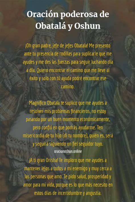 Oraci N De Obatal Y Oshun El Poder Creador En Ti