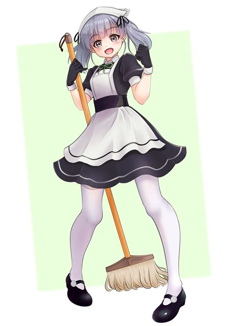 Safebooru 1girl Absurdres Alternate Costume Apron Black Dress Black Footwear Black Gloves