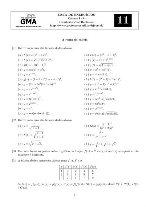 Pdf Calculo I A Humberto Jose Bortolossi Lista De Exercicios C