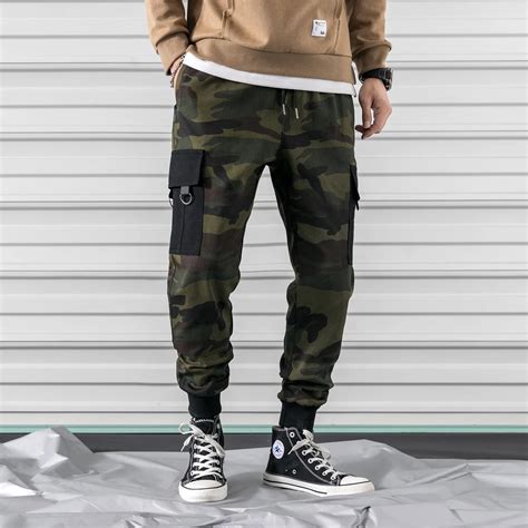 Spring Camouflage Cargo Pants Mens Fashion Baggy Tactical Trouser