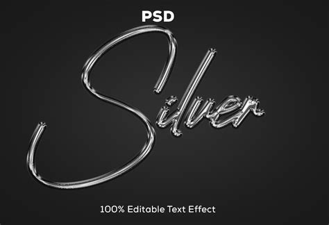 Efecto De Texto Editable 3d Plateado Archivo PSD Premium