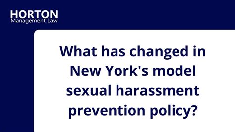 New Nys Model Policy On Sexual Harassment Prevention Youtube