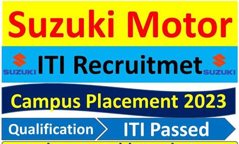 Suzuki Motor Campus Placement 2023 ITI Jobs