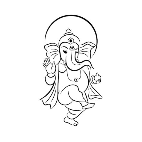 Premium Vector Lord Ganesha Hand Draw Outline Vector Entenda A