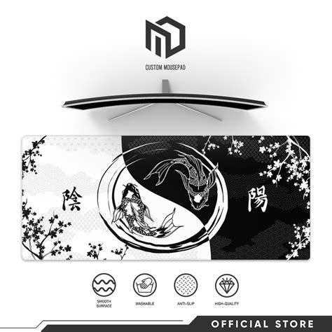 MD Mousepad | Koi YinYang | Extended Mousepad | Large Gaming Mousepad | Long Mouse pad Deskmat ...