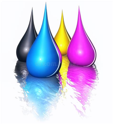 Cmyk Ink Drops Stock Illustration Illustration Of Yellow 12506454