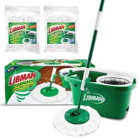 Libman Microfiber Tornado Wet Spin Mop And Bucket Floor Cleaning System