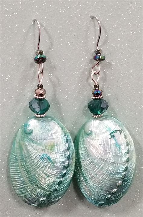 Sea Foam Green Puffy Abalone Shell Earrings ⋆ Behold Jewelry & Designs ...