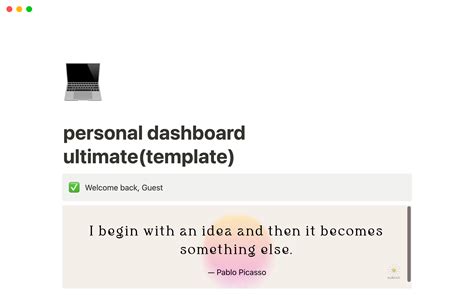 Personal Dashboard Ultimate Template | Notion Marketplace