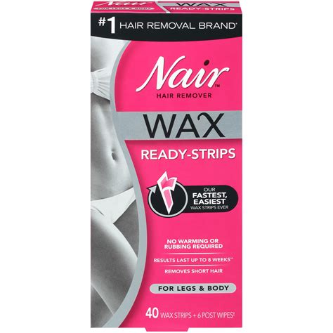 Nair Hair Remover Wax Ready Strips For Legs And Body 40 Ct