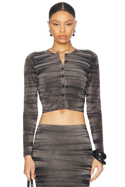 Alexander Wang Cropped Cardigan In Eiffel Tower FWRD