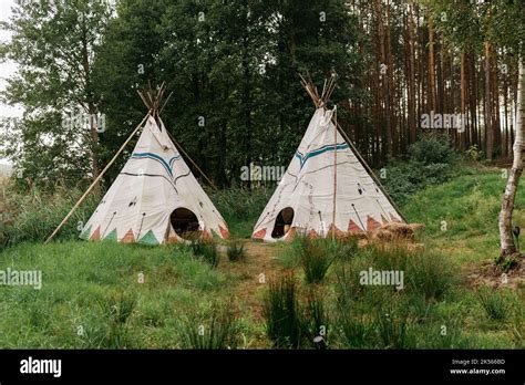 Teepee Tents In An Indian Village Stock Photo Alamy