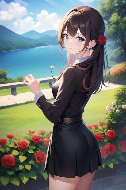 Anime Girl Black Dress