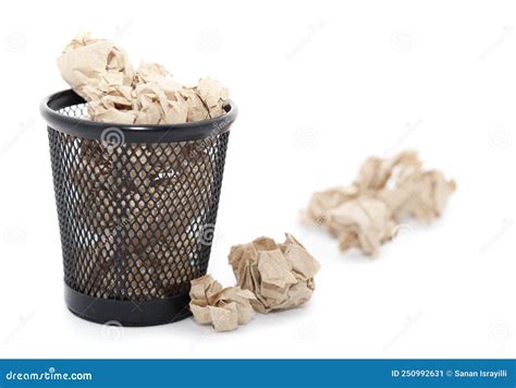 Full Wasterpaper Bin Stock Image Image Of Paper Waste