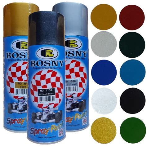 Bosny Acrylic Spray Paint Gold / Metallic Colors / Black Tint (Available in Different Colors ...