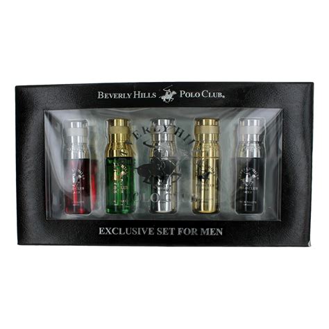 Bhpc Exclusive Set By Beverly Hills Polo Club 5 Piece Variety Set Men With Gold Bottle