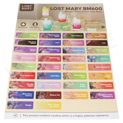 Lost Mary QM600 A3 Flavour Poster Elf Bar Lost Mary POS Vape