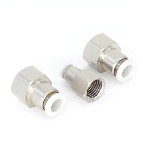 Pcf Series Pneumatic Female Thread Straight Adapter Pipe Brass