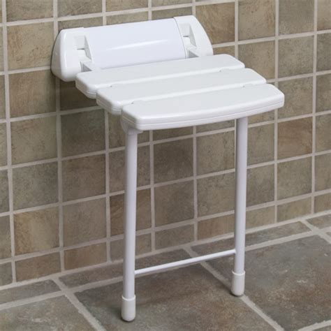 Wall mounted foldable shower seat with legs - Live in Style